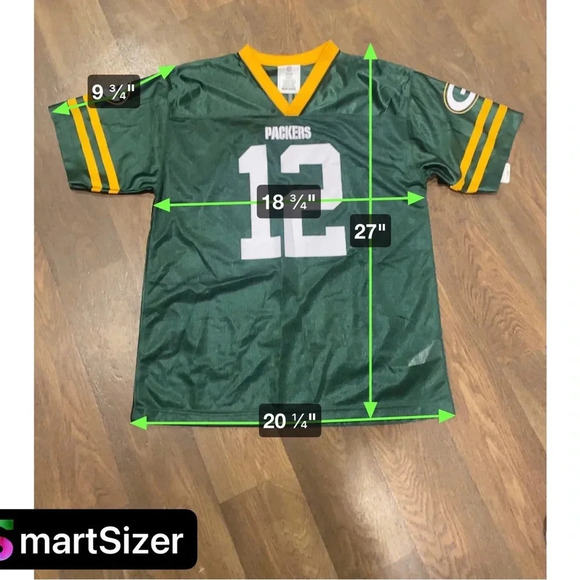 NFL Teams Aaron Rodgers Green Bay Packers #12 Green Youth Jersey Size XL 18/20 - Picture 5 of 9
